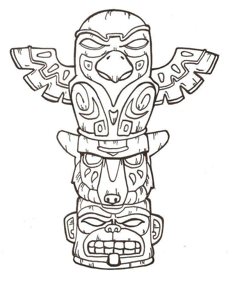 808x989 Animal totem poles Free Printable Totem Pole Coloring Pages
