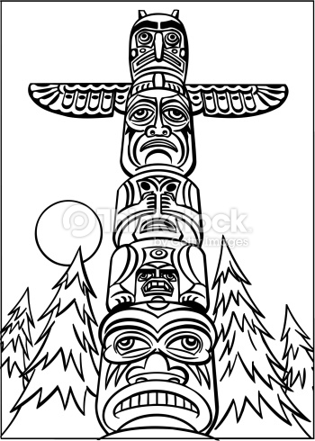 350x490 Totem Pole Line Drawings