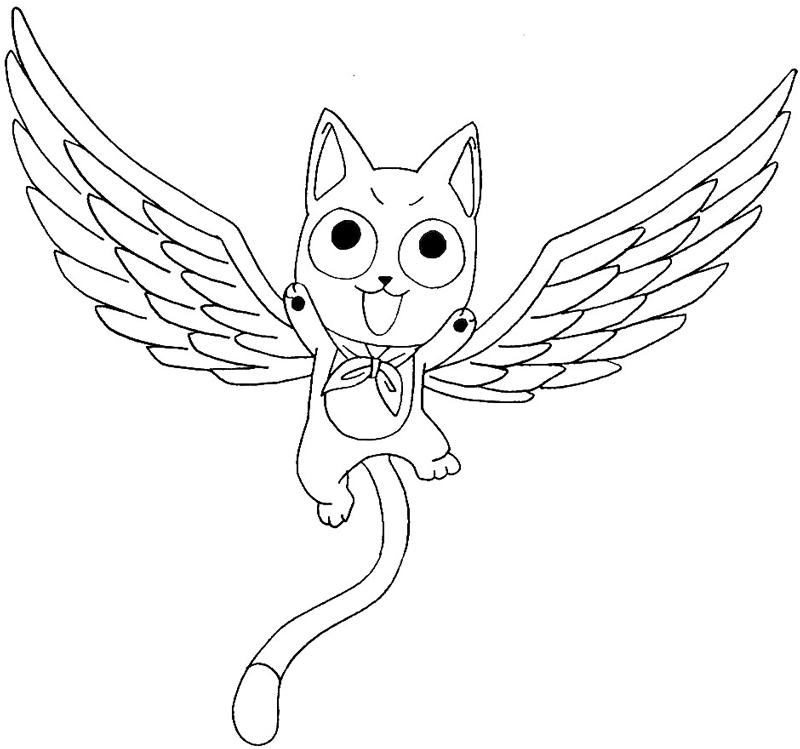 800x749 How To Draw Exceed Happy From Fairy Tail With Easy Anime Step By