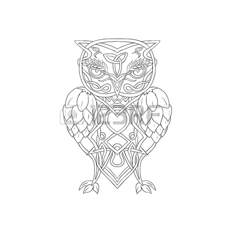450x450 65 Celtic Owl Stock Vector Illustration And Royalty Free Celtic
