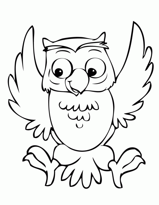 670x867 Owl Line Drawing