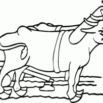 204x204 Hand Drawn Ox Coloring Pages