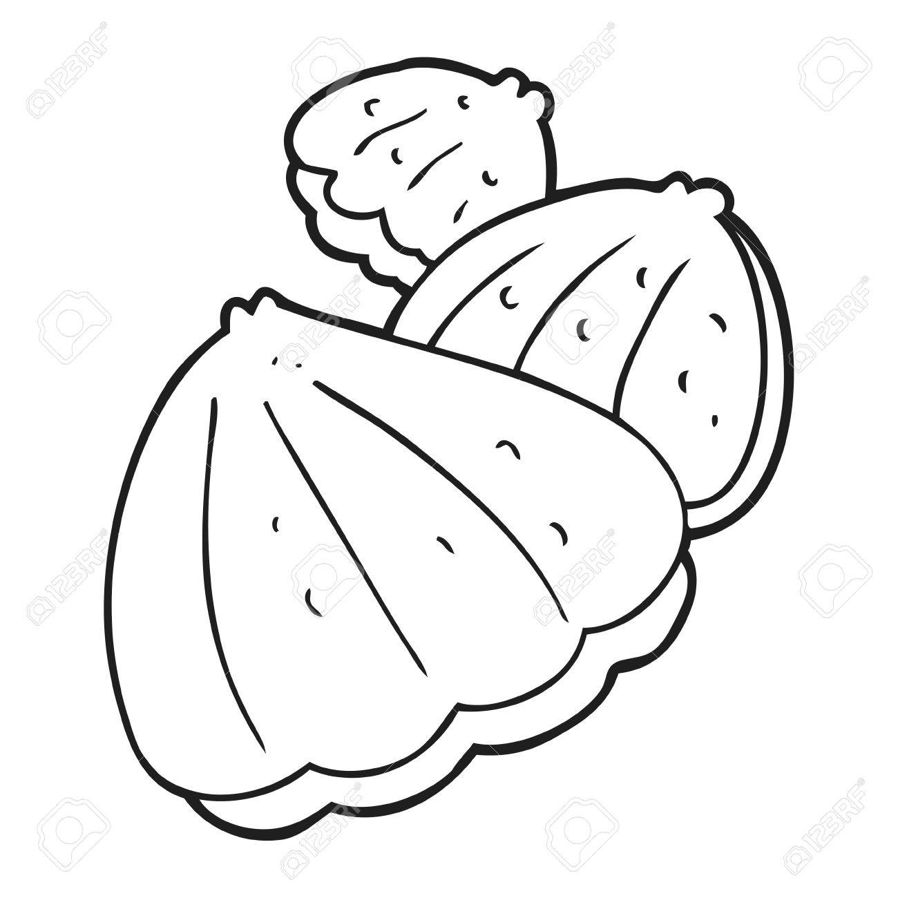 1300x1300 Freehand Drawn Black And White Cartoon Oysters Royalty Free