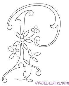 236x292 Monogram For Hand Embroidery Letter P Hand Embroidery Letters