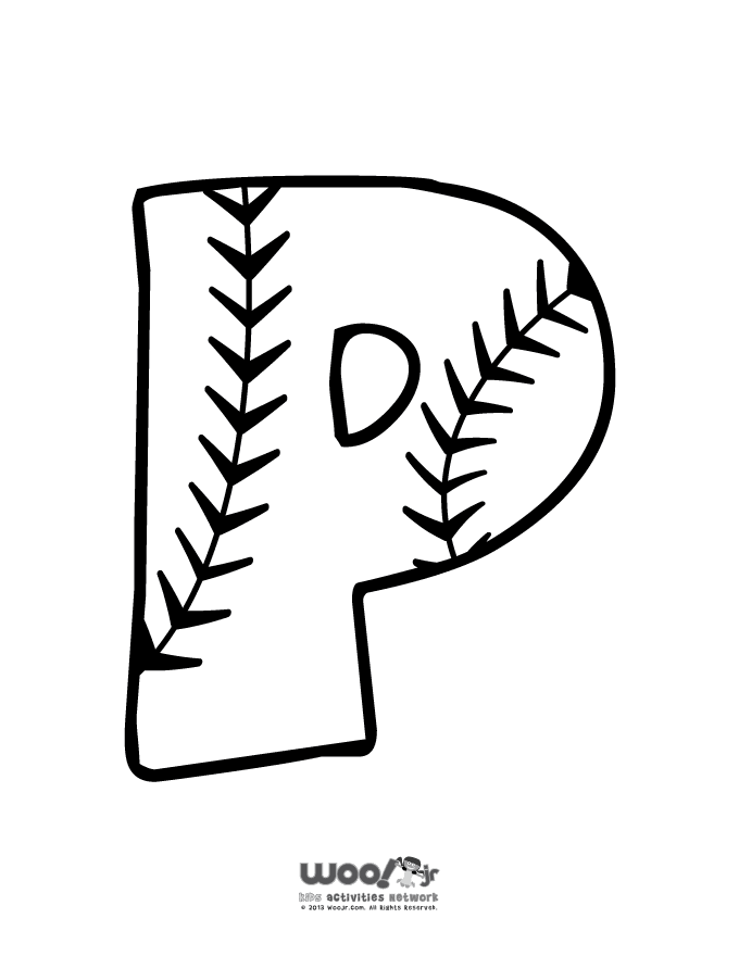 680x880 Baseball Alphabet Letter P