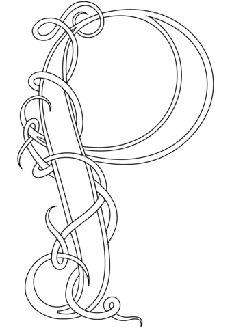 339x480 Celtic Style Letter P Coloring Page Free Printable Coloring Pages