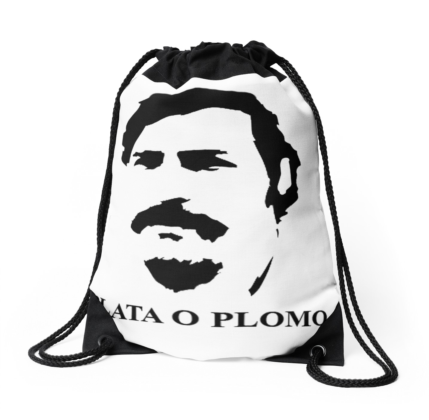 1435x1404 Pablo Escobar Plata O Plomo Drawstring Bags By Weedox Redbubble