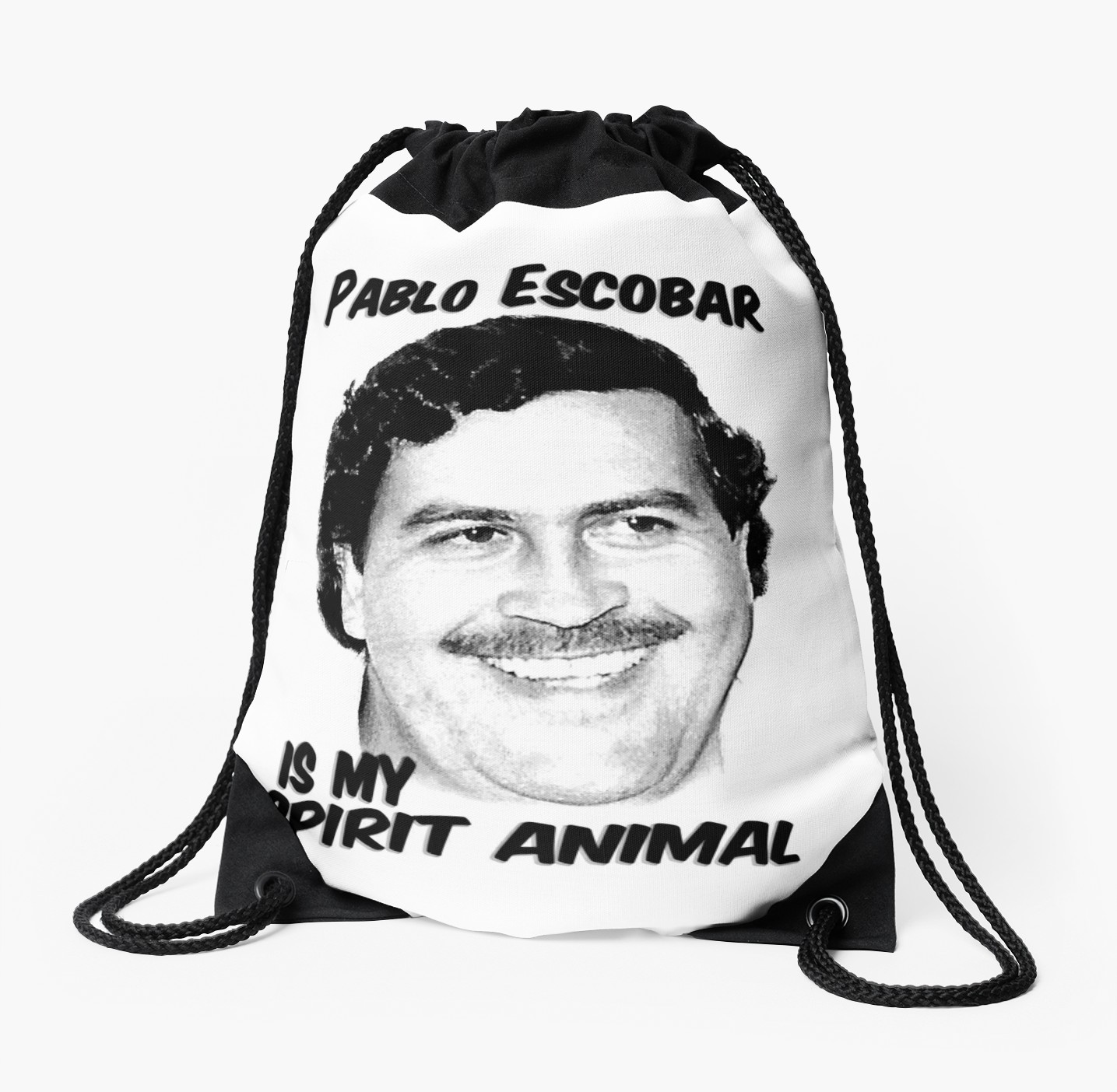 1435x1404 Pablo Escobar Is My Spirit Animal Drawstring Bags By Pornflakes