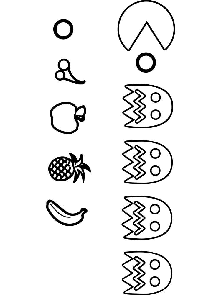 750x1000 Amazing Pac Man Coloring Pages 24 With Additional Line Drawings