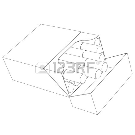 450x450 Sketch Of The Cigarettes Pack On Red Background Royalty Free