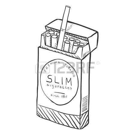 450x450 Vector Cartoon Red And White Box Of Cigarettes. Premium Tobacco