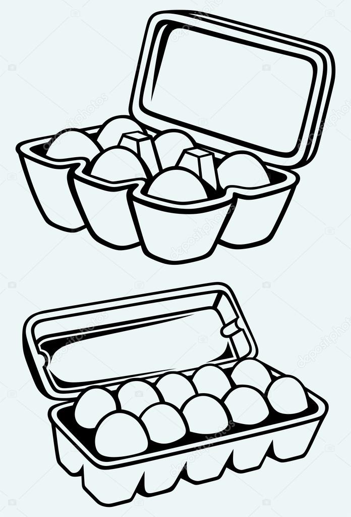 696x1023 Eggs In A Carton Package Stock Vector Kreativ