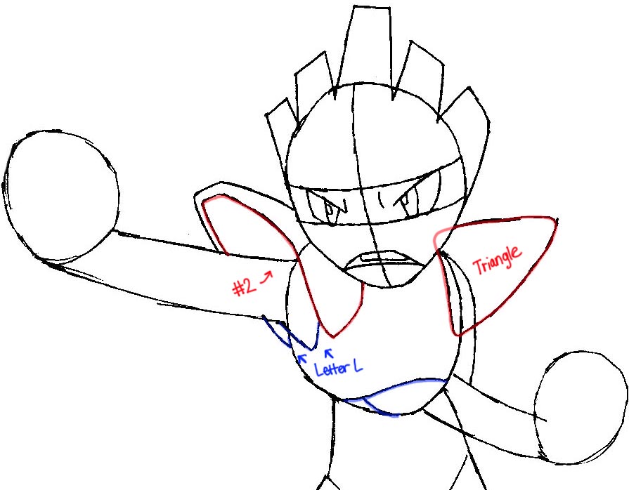 895x698 How To Draw Hitmonchan From Pokemon Step By Step Drawing Tutorial
