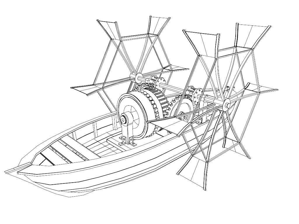 1024x768 Da Vinci Paddle Boat 3d Model