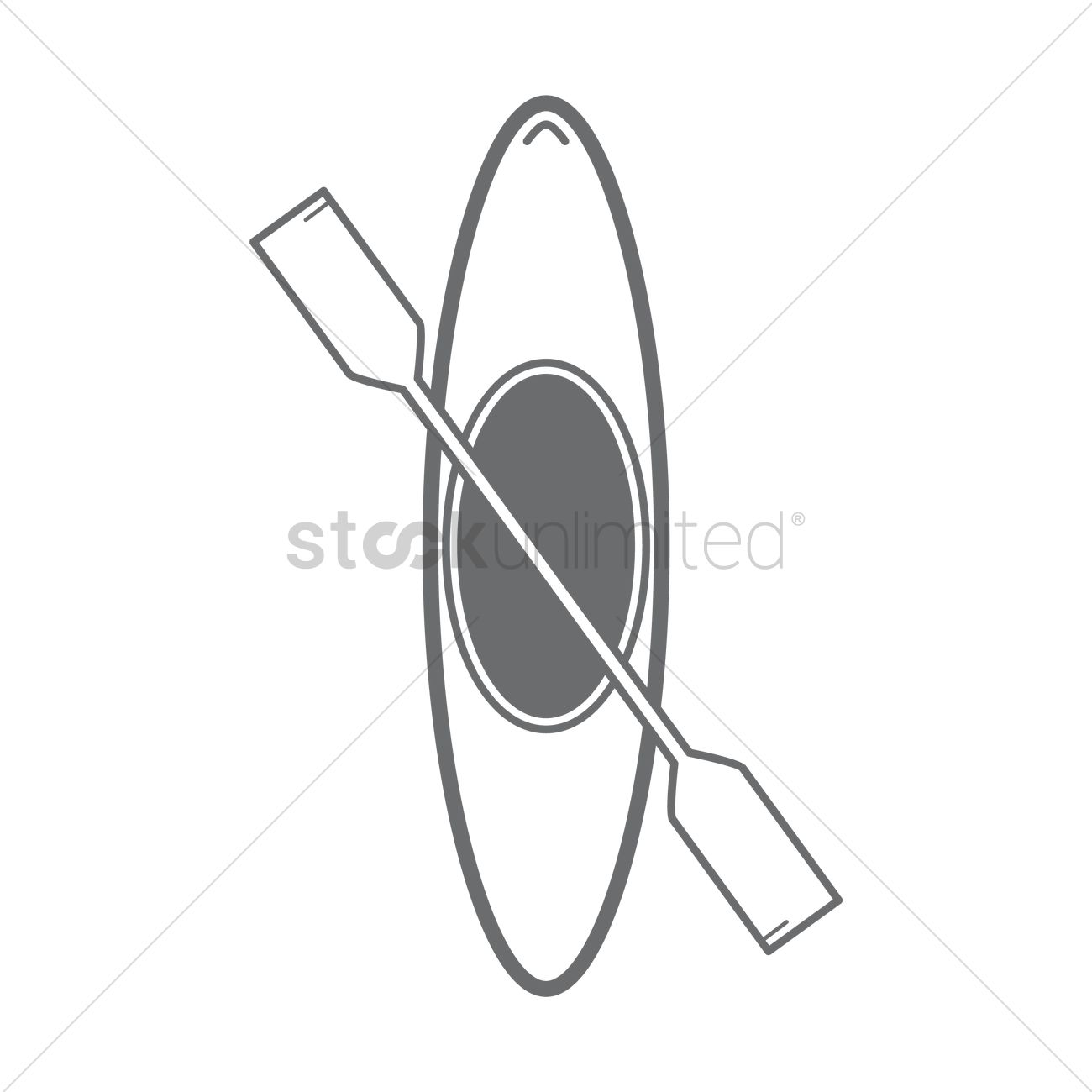 1300x1300 Kayak With Paddle Vector Image