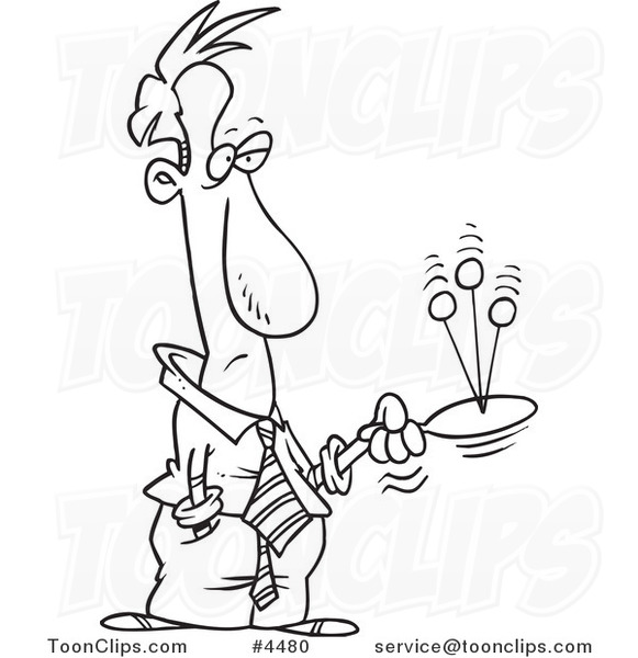 581x600 Cartoon Black And White Line Drawing Of A Bored Business Man