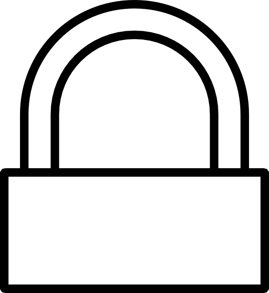 552x601 Simple Padlock Locked Clip Art