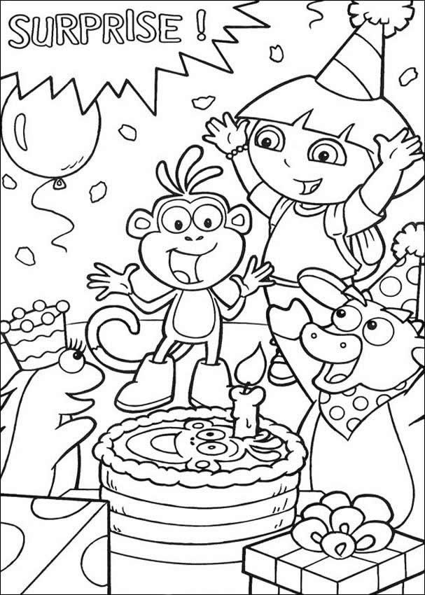 607x850 Dora Coloring Pages, Drawing For Kids, Videos For Kids, Reading