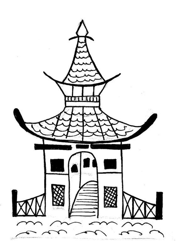 Pagoda Drawing at GetDrawings | Free download