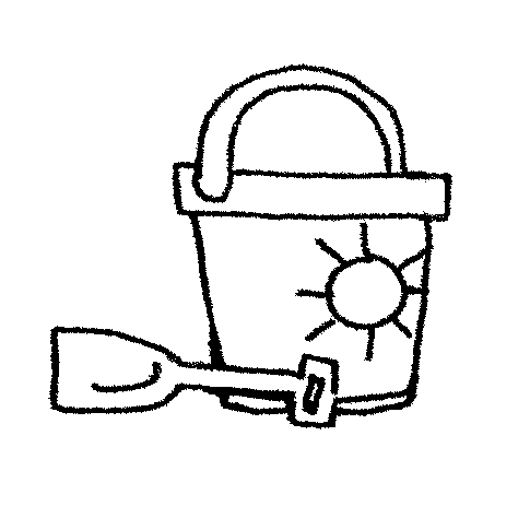 485x485 Pail And Shovel Black And White Clipart