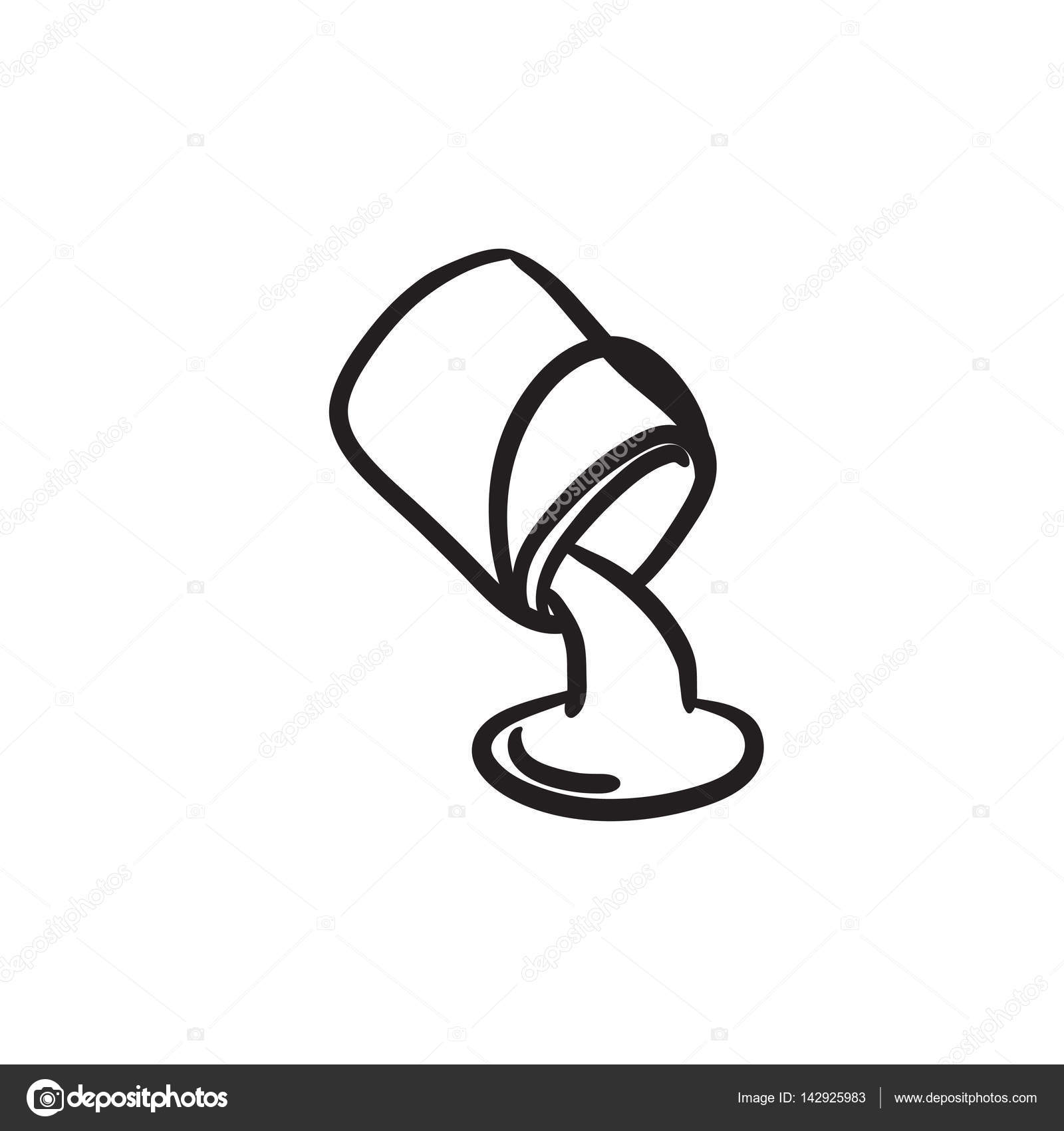 1600x1700 Paint Pouring From Bucket Sketch Icon. Stock Vector Rastudio