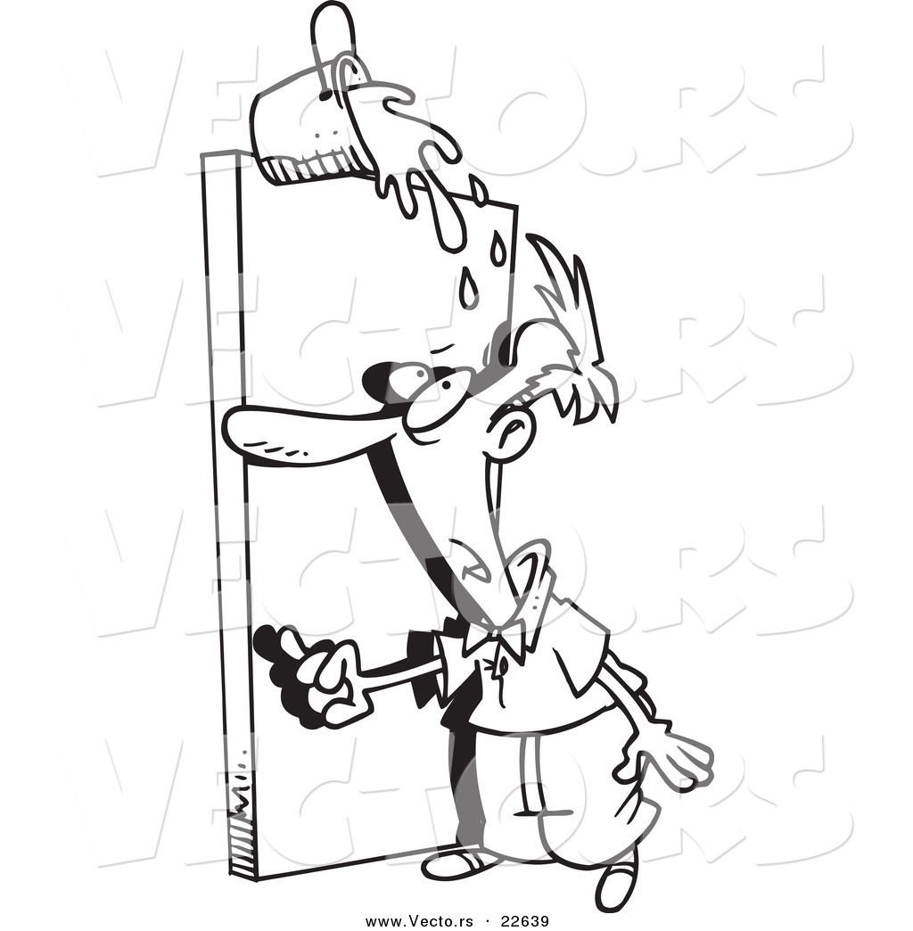 1024x1044 Vector Of A Cartoon Bucket Of Water Spilling On A Man