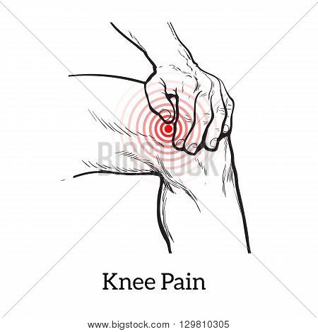 450x470 Painted Knee Pain. Discomfort Joint Image Amp Photo Bigstock