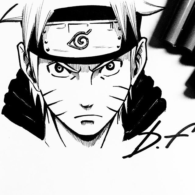 640x640 Hope You Like It Guys! Uzumaki Naruto Blackwhite, Done