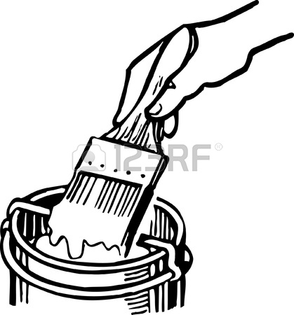 419x450 Color Fan With Brush And Paint Can Royalty Free Cliparts, Vectors