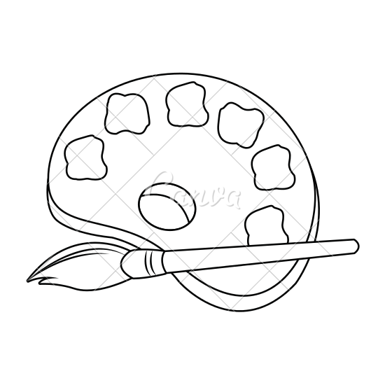 550x550 Paint Brush And Palette Design