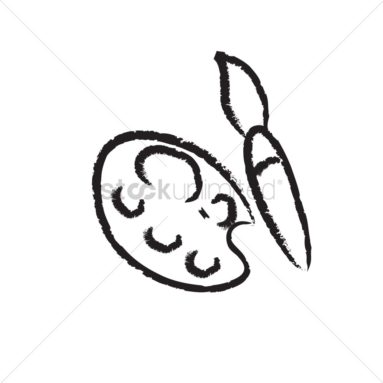 1300x1300 A Paintbrush And Palette Vector Image