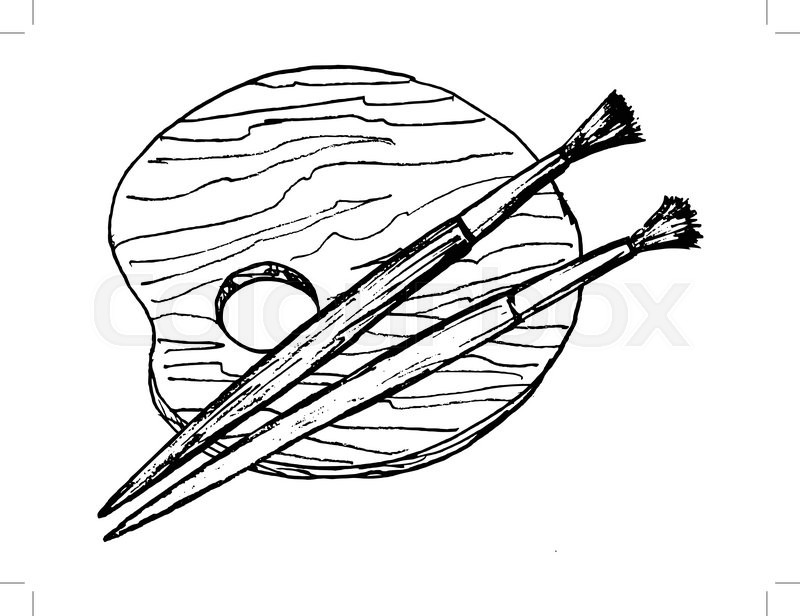 800x616 Paintbrush With Palette, Paintbrush For Artist, Art Paintbrush