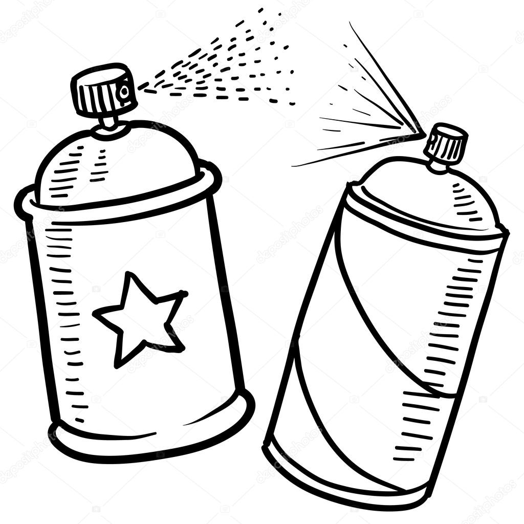 1024x1024 Spray Paint Can Sketch Stock Vector Lhfgraphics