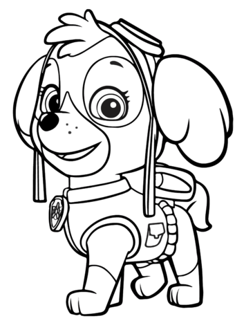 340x480 Paw Patrol Coloring Pages Skye Printable In Snazzy Draw Paint Page