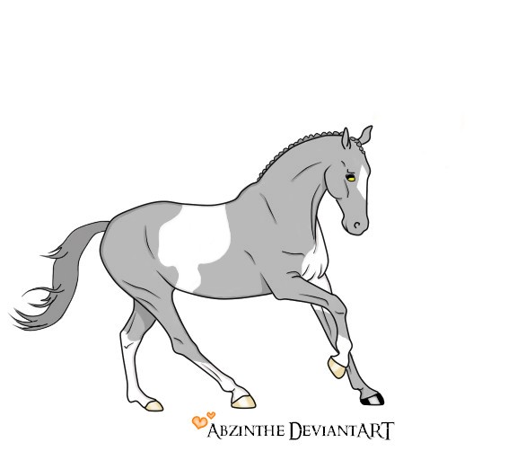 576x512 Grey Paint Horse Cantering Lineart By Yankeesdoodle101