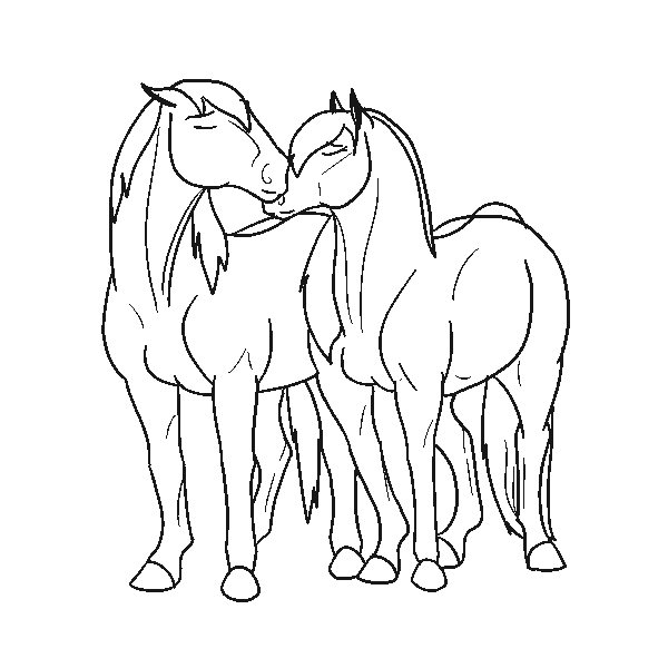 600x600 Horse Couple Lines Ms Paint Friendly By Frozenheartstables