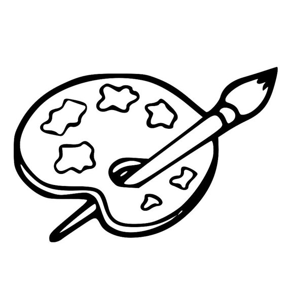 570x570 Paint Palette Die Cut Decal Car Window Wall Bumper Phone