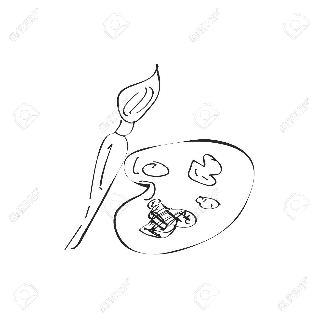 1300x1300 Simple Hand Drawn Doodle Of A Paint Pallet Royalty Free Cliparts