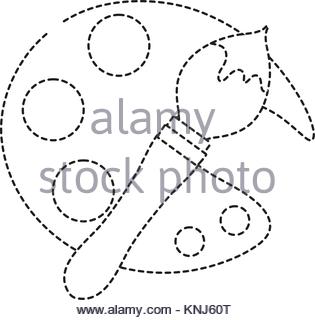 315x320 Dotted Shape Art Palette Tool To Paint And Drawing Stock Vector