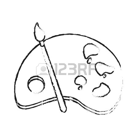 450x450 Cartoon Palette Color Paint Brush Vector Illustration Eps 10