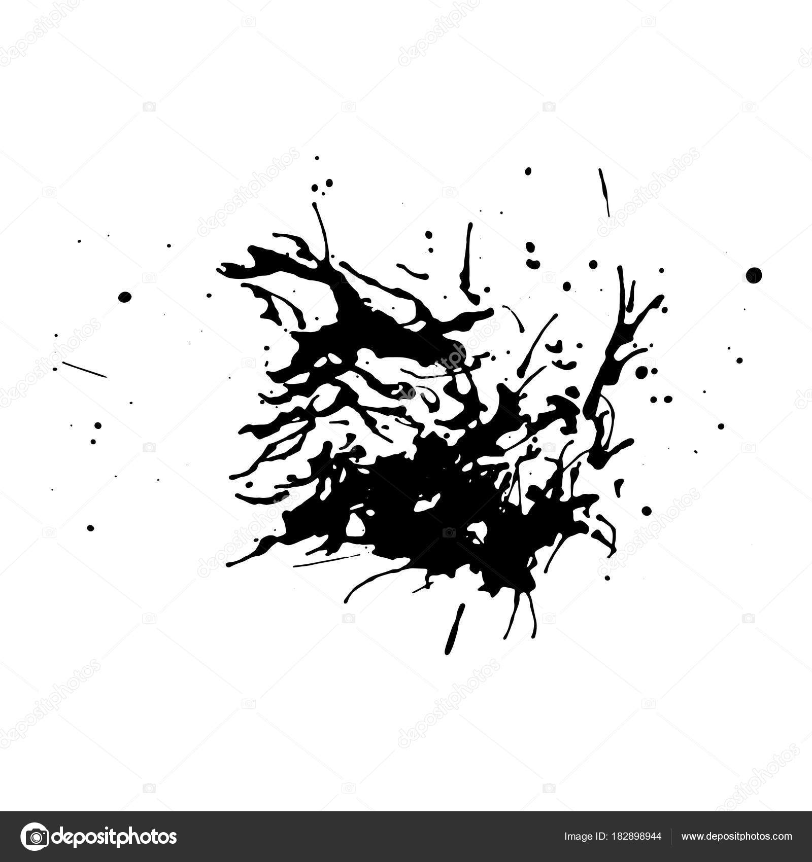 1600x1700 Black Dirty Design Element. Grunge Splash, Spot, Paint. Stock