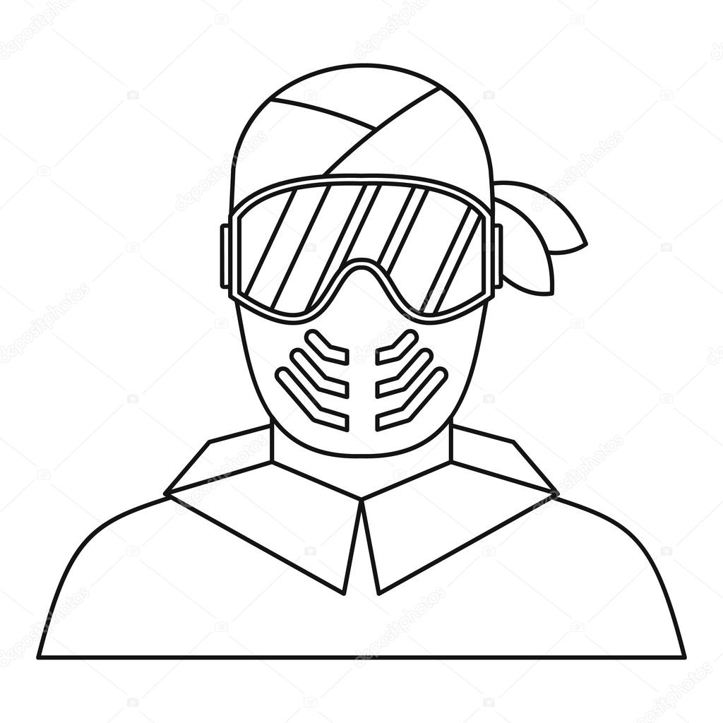 1024x1024 Paintball Player In Protective Mask Icon Stock Vector
