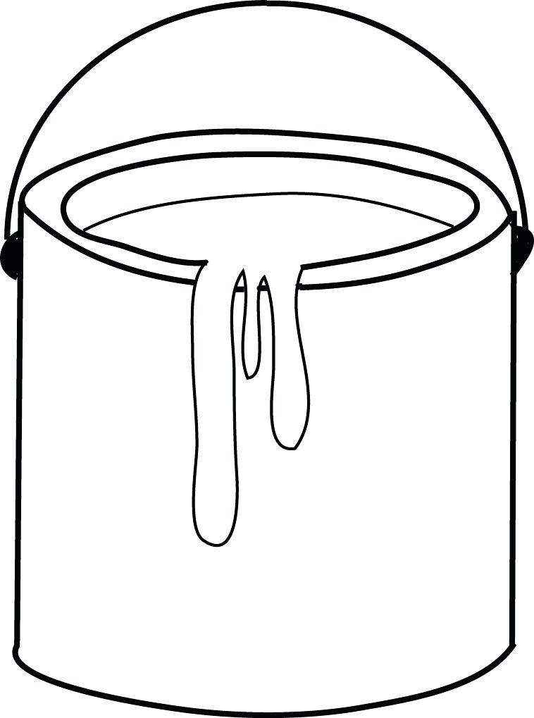 758x1019 Paint Brush Coloring Page Paint Cans Outlines Free Paint Brush