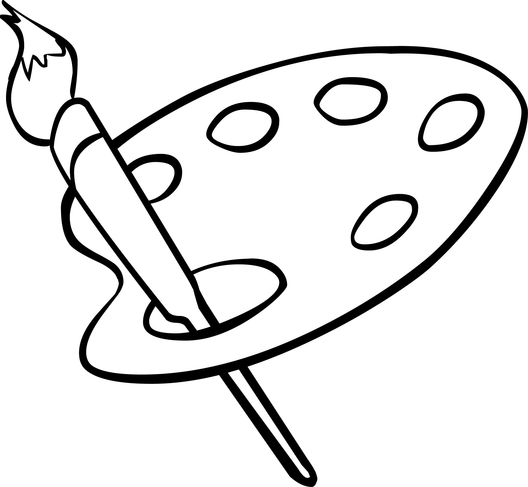 1747x1610 Paintbrush Clipart Black And White