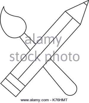 300x350 White Contour Paint Brush Icon Stock Vector Art Amp Illustration
