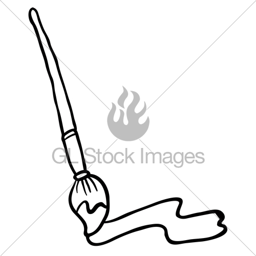500x500 Black And White Paintbrush Gl Stock Images