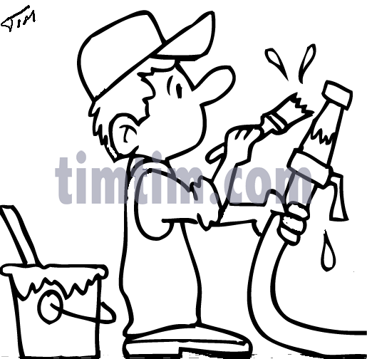515x504 Free Drawing Of Hose Painter Bw From The Category Building Home