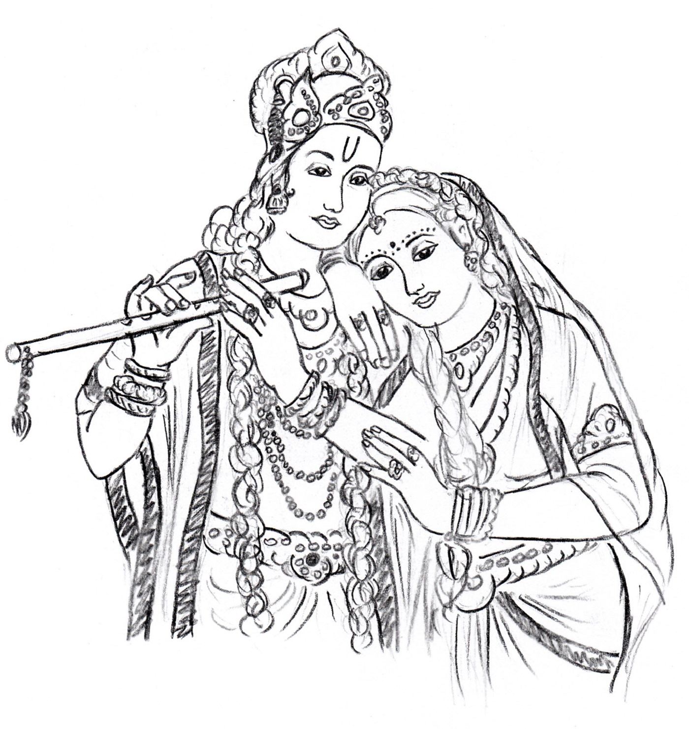 1400x1481 Radha Krishna Line Drawing Glass Painting Patterns