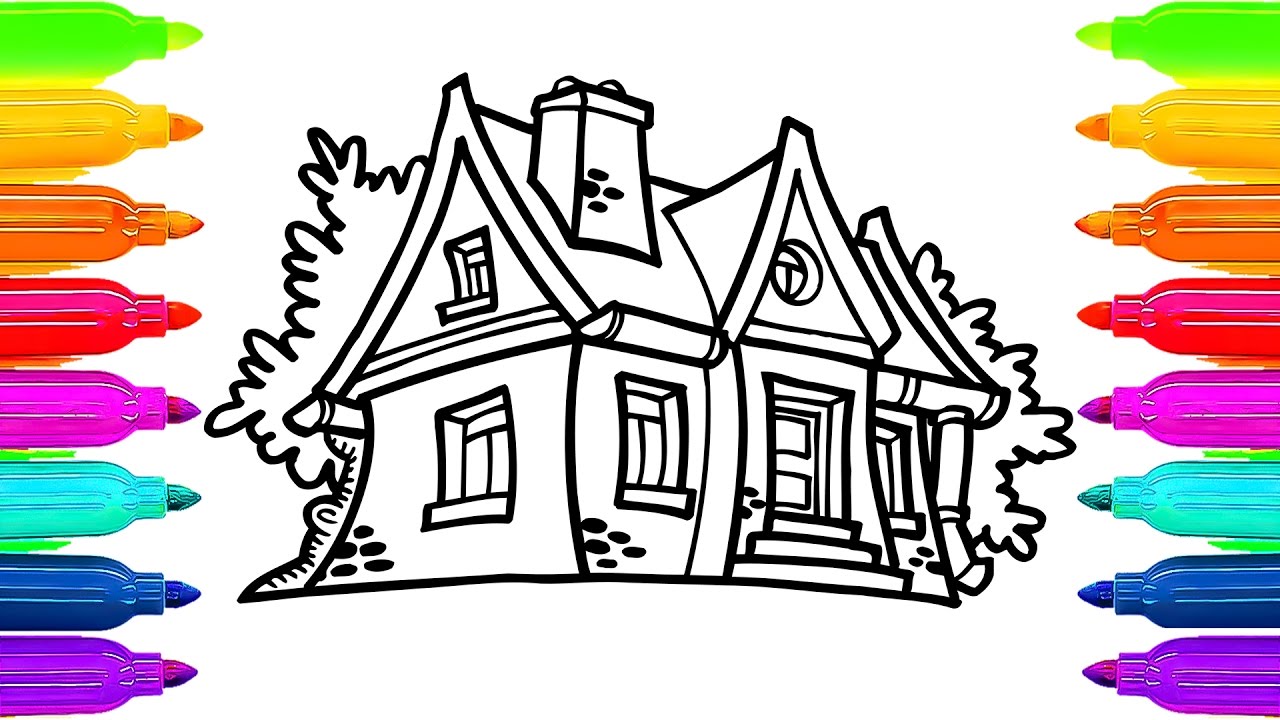 1280x720 Fairy House Coloring Book For Kids How To Paint Learning Videos