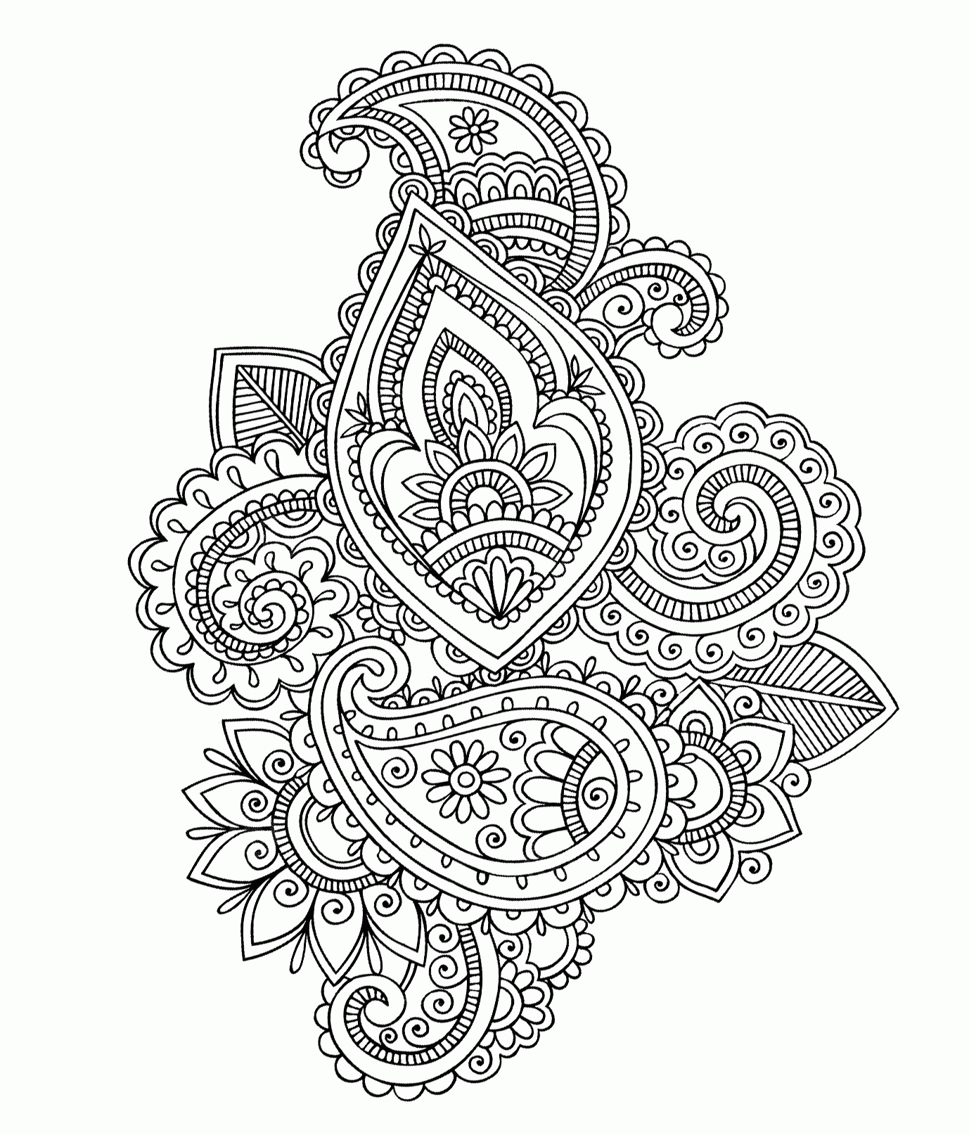1378x1614 Paisley Coloring Pages Printable 386481